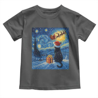 Cat Starry Night Christmas Toddler T Shirt Van Gogh Cat Lover Xmas - Wonder Print Shop