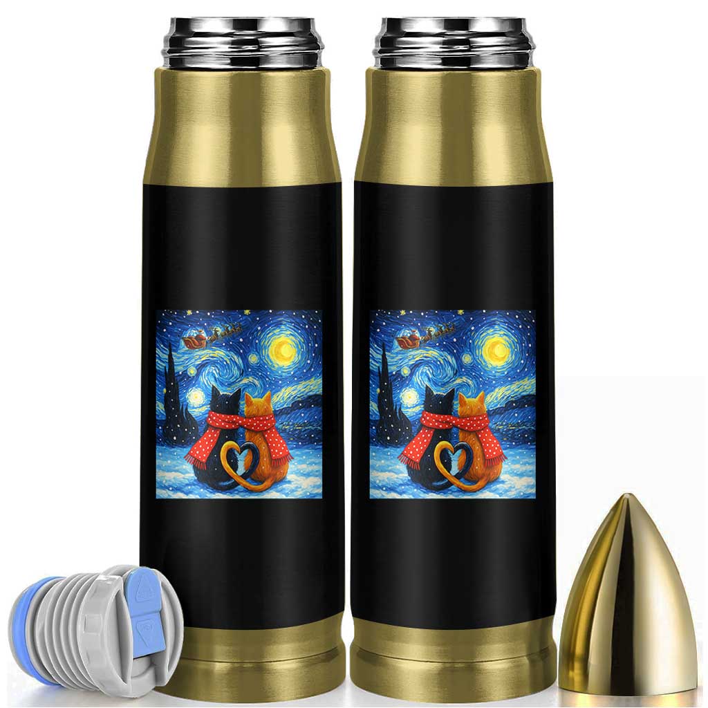 Funny Couples Christmas Bullet Tumbler Cats Lover Starry Night - Wonder Print Shop