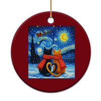 Funny Couples Xmas Ceramic Ornament Cats Lover Starry Night - Wonder Print Shop