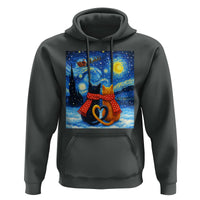 Funny Couples Christmas Hoodie Cats Lover Starry Night - Wonder Print Shop