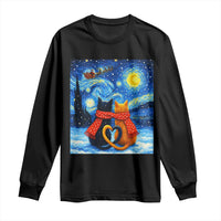 Funny Couples Christmas Long Sleeve Shirt Cats Lover Starry Night - Wonder Print Shop