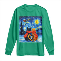 Funny Couples Christmas Long Sleeve Shirt Cats Lover Starry Night - Wonder Print Shop
