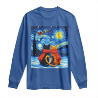 Funny Couples Christmas Long Sleeve Shirt Cats Lover Starry Night - Wonder Print Shop