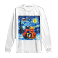 Funny Couples Christmas Long Sleeve Shirt Cats Lover Starry Night - Wonder Print Shop