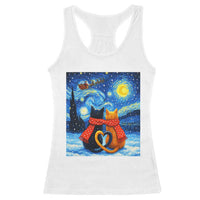 Funny Couples Christmas Racerback Tank Top Cats Lover Starry Night - Wonder Print Shop
