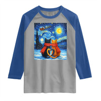 Funny Couples Christmas Raglan Shirt Cats Lover Starry Night - Wonder Print Shop