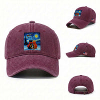 Funny Couples Christmas Washed Cotton Baseball Cap Cats Lover Starry Night