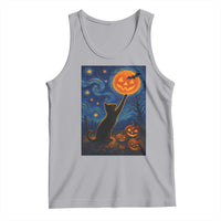 Black Cat Halloween Tank Top Starry Night Van Gogh - Wonder Print Shop