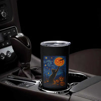 Black Cat Halloween Tumbler Cup Starry Night Van Gogh