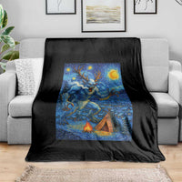 Wedigo Cryptid Christmas Throw Blanket Native American Starry Night Xmas - Wonder Print Shop