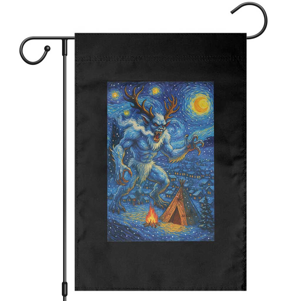 Wedigo Cryptid Christmas Garden Flag Native American Starry Night Xmas - Wonder Print Shop