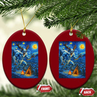 Wedigo Cryptid Xmas Ceramic Ornament Native American Starry Night Xmas - Wonder Print Shop