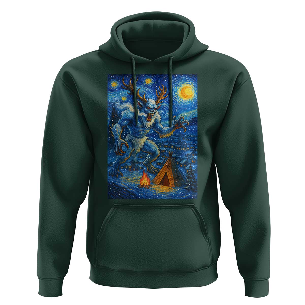 Wedigo Cryptid Christmas Hoodie Native American Starry Night Xmas - Wonder Print Shop
