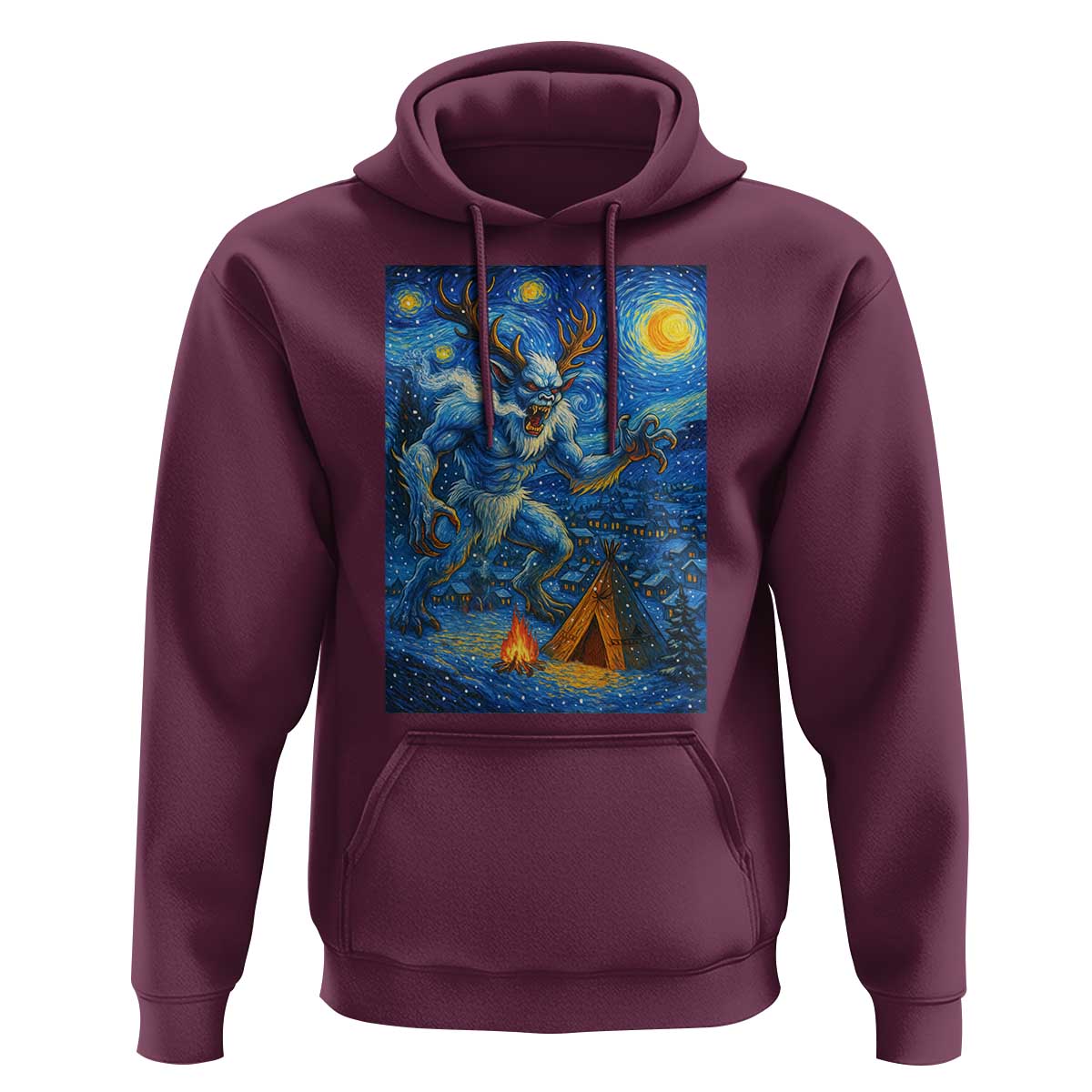 Wedigo Cryptid Christmas Hoodie Native American Starry Night Xmas - Wonder Print Shop