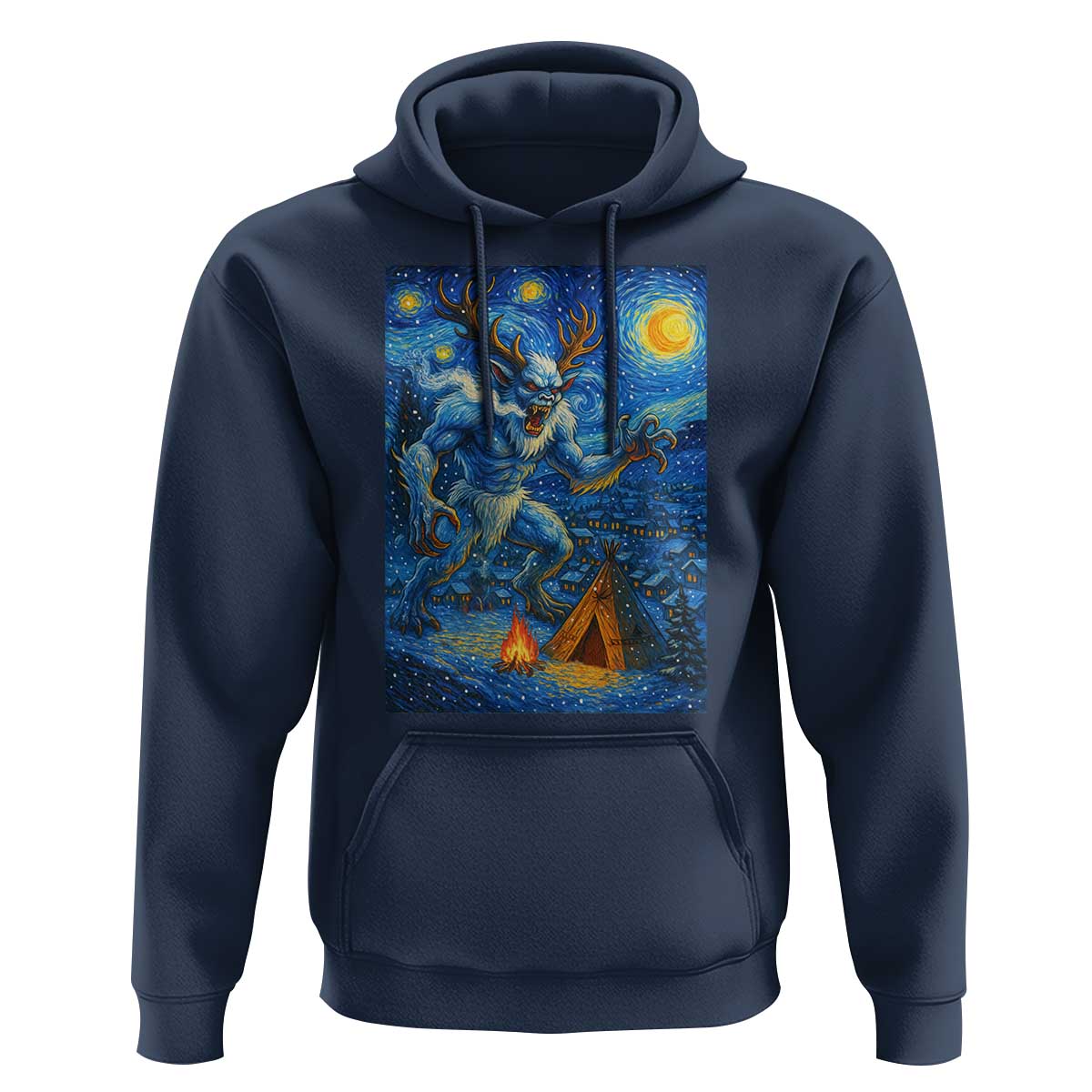 Wedigo Cryptid Christmas Hoodie Native American Starry Night Xmas - Wonder Print Shop
