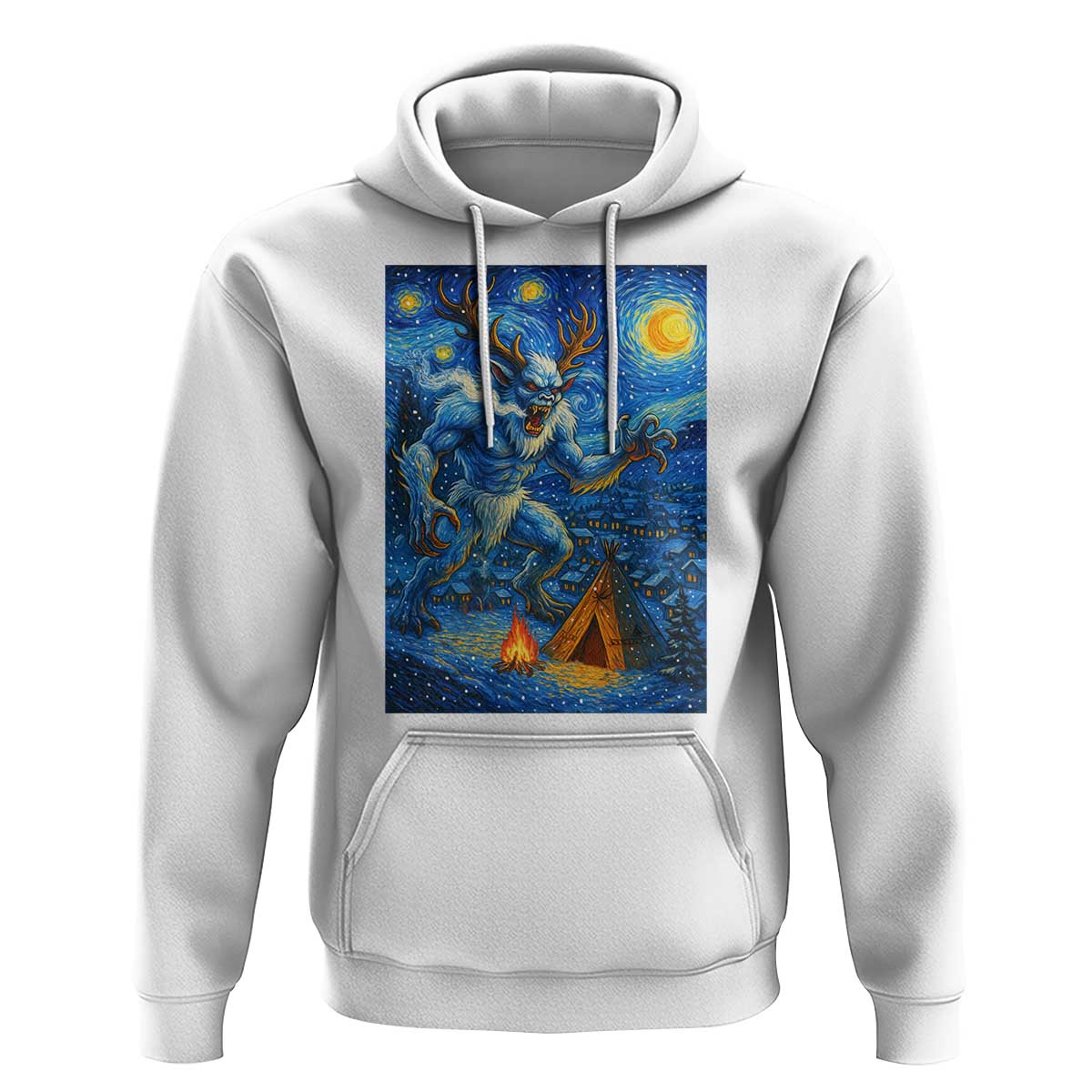 Wedigo Cryptid Christmas Hoodie Native American Starry Night Xmas - Wonder Print Shop