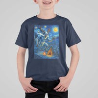 Wedigo Cryptid Christmas T Shirt For Kid Native American Starry Night Xmas - Wonder Print Shop