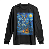 Wedigo Cryptid Christmas Long Sleeve Shirt Native American Starry Night Xmas - Wonder Print Shop