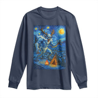 Wedigo Cryptid Christmas Long Sleeve Shirt Native American Starry Night Xmas - Wonder Print Shop
