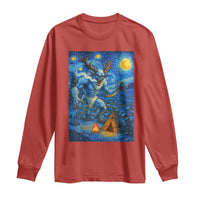 Wedigo Cryptid Christmas Long Sleeve Shirt Native American Starry Night Xmas - Wonder Print Shop