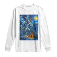 Wedigo Cryptid Christmas Long Sleeve Shirt Native American Starry Night Xmas - Wonder Print Shop