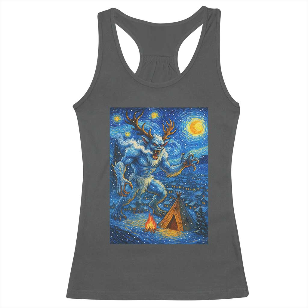 Wedigo Cryptid Christmas Racerback Tank Top Native American Starry Night Xmas - Wonder Print Shop