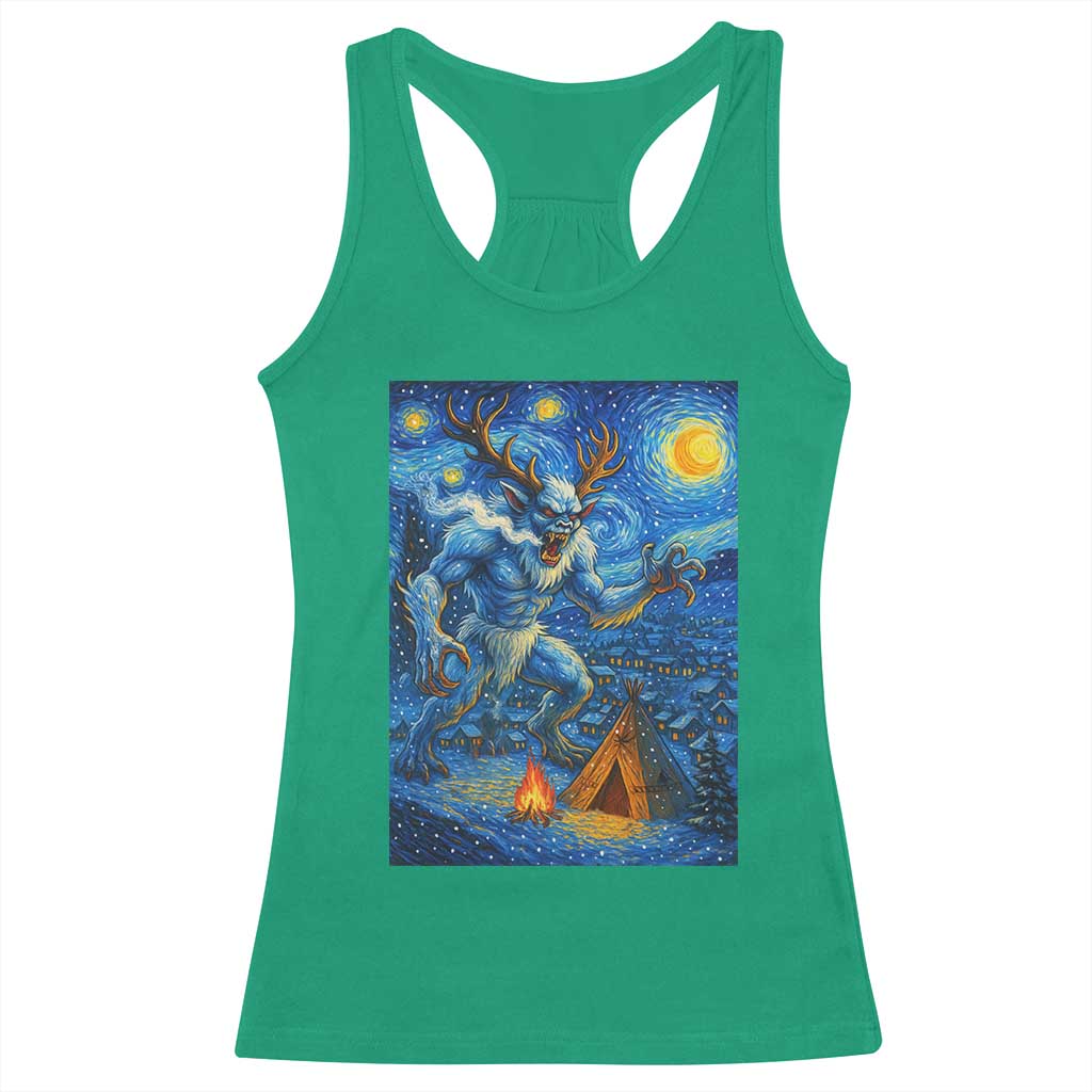 Wedigo Cryptid Christmas Racerback Tank Top Native American Starry Night Xmas - Wonder Print Shop