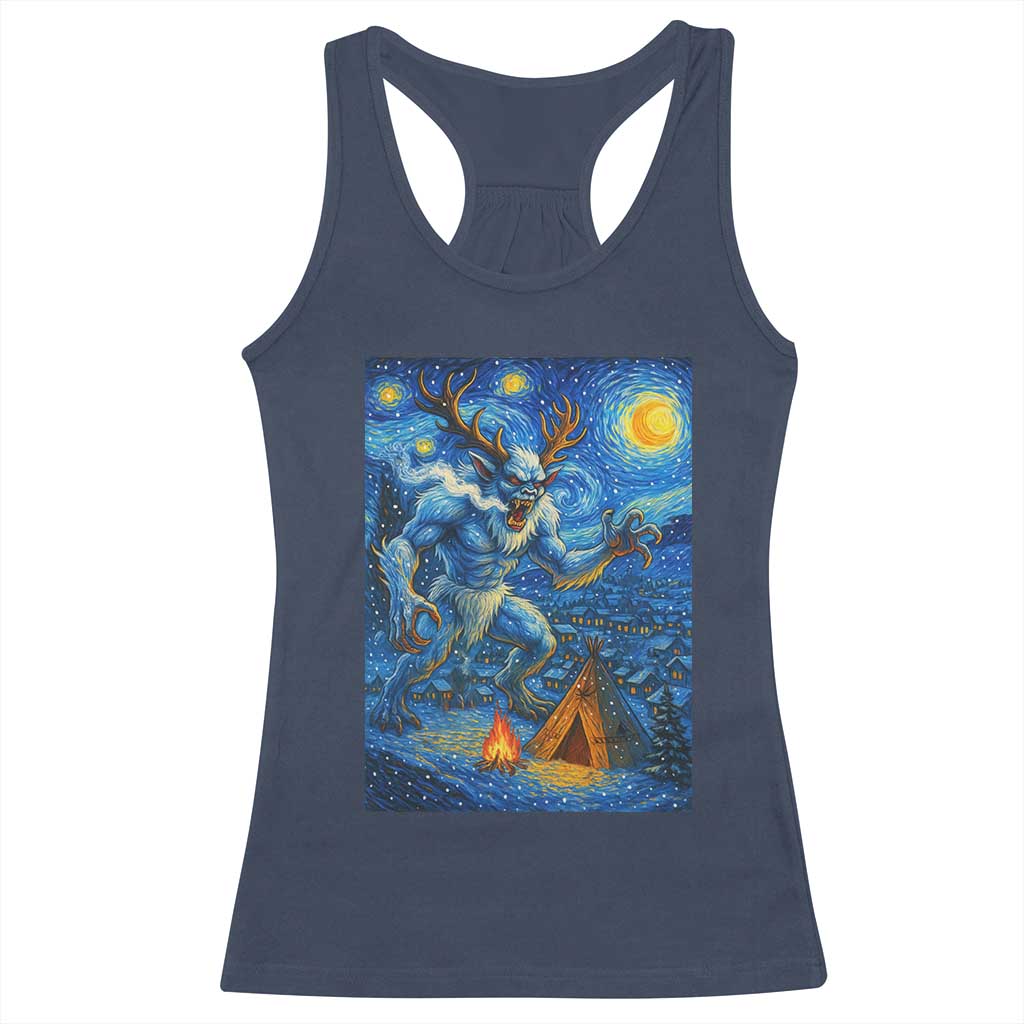 Wedigo Cryptid Christmas Racerback Tank Top Native American Starry Night Xmas - Wonder Print Shop