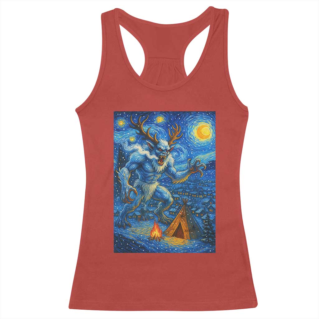 Wedigo Cryptid Christmas Racerback Tank Top Native American Starry Night Xmas - Wonder Print Shop