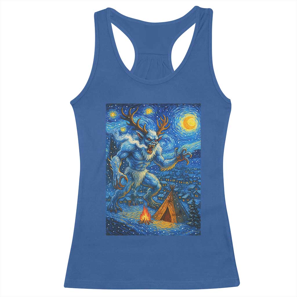 Wedigo Cryptid Christmas Racerback Tank Top Native American Starry Night Xmas - Wonder Print Shop