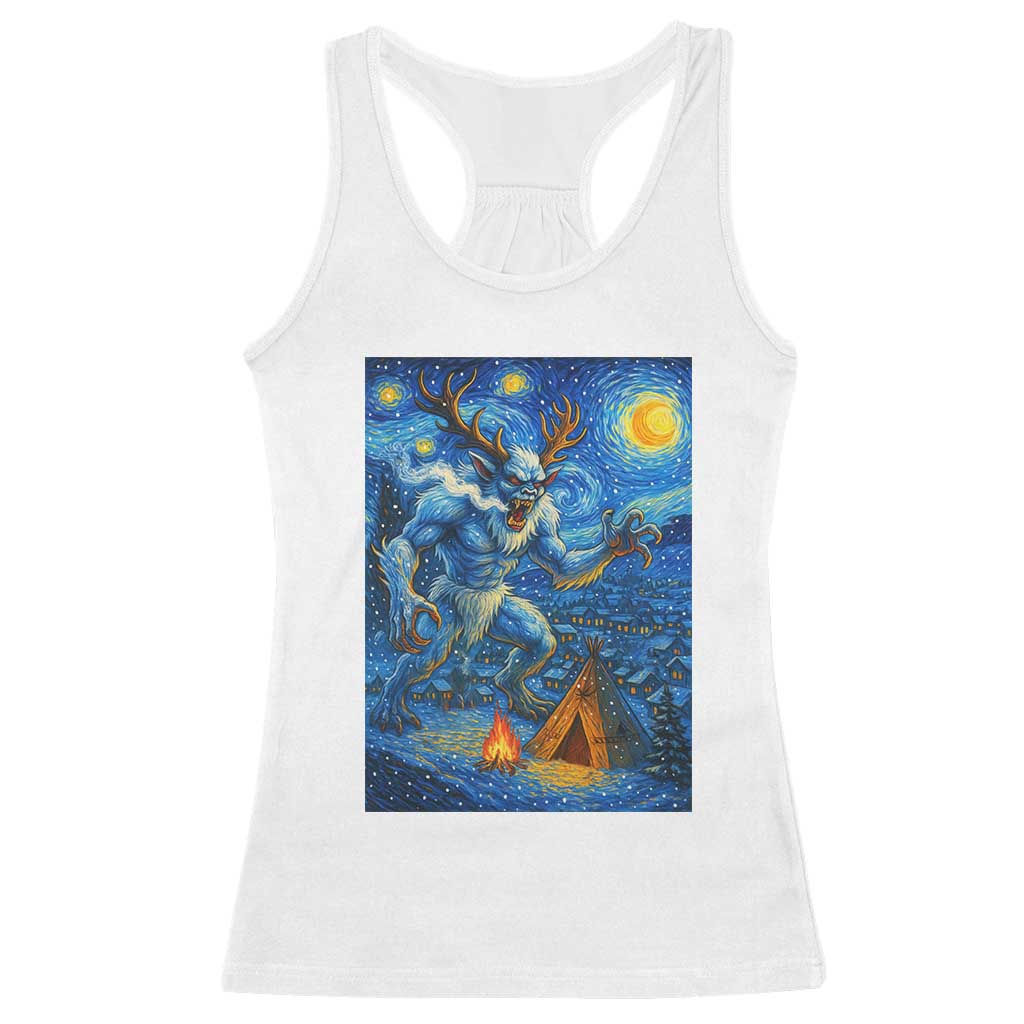 Wedigo Cryptid Christmas Racerback Tank Top Native American Starry Night Xmas - Wonder Print Shop