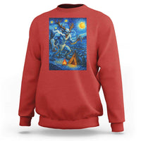 Wedigo Cryptid Christmas Sweatshirt Native American Starry Night Xmas - Wonder Print Shop