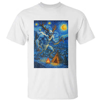 Wedigo Cryptid Christmas T Shirt Native American Starry Night Xmas - Wonder Print Shop