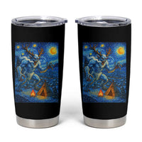 Wedigo Cryptid Christmas Tumbler Cup Native American Starry Night Xmas - Wonder Print Shop