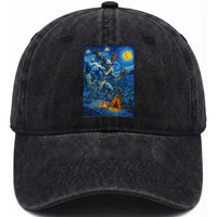 Wedigo Cryptid Christmas Washed Cotton Baseball Cap Native American Starry Night Xmas