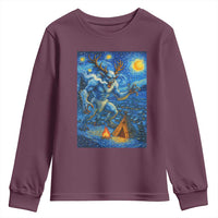 Wedigo Cryptid Christmas Youth Sweatshirt Native American Starry Night Xmas - Wonder Print Shop