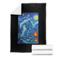 Yeti Cryptid Christmas Throw Blanket Winter Monster Starry Night Xmas - Wonder Print Shop