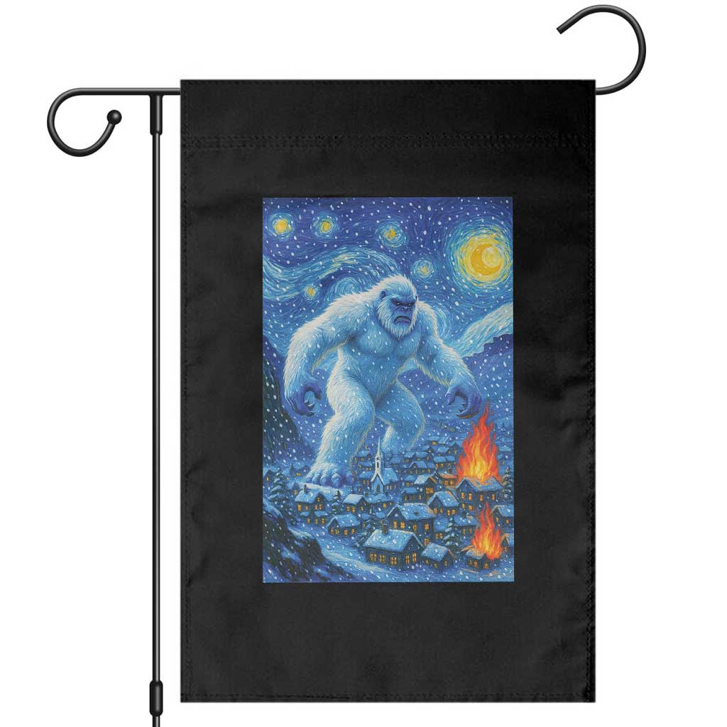 Yeti Cryptid Christmas Garden Flag Winter Monster Starry Night Xmas - Wonder Print Shop