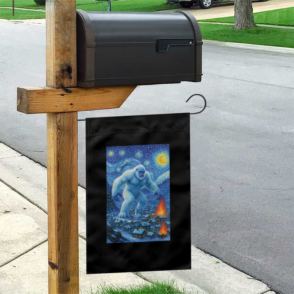 Yeti Cryptid Christmas Garden Flag Winter Monster Starry Night Xmas - Wonder Print Shop