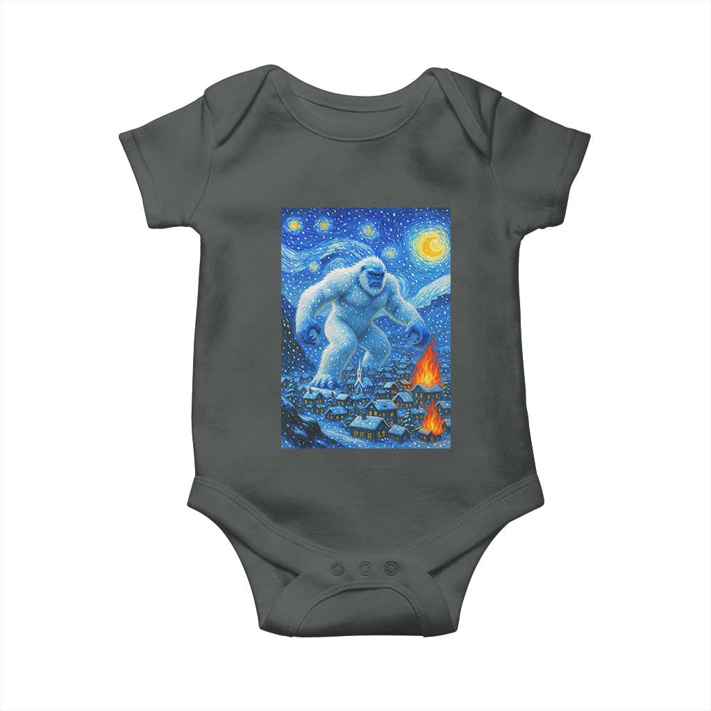 Yeti Cryptid Christmas Baby Onesie Winter Monster Starry Night Xmas - Wonder Print Shop