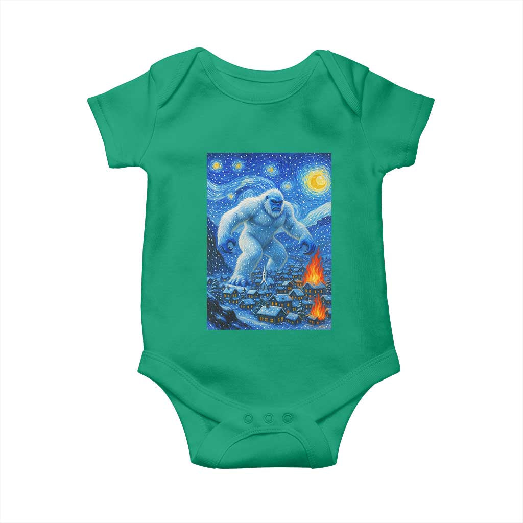 Yeti Cryptid Christmas Baby Onesie Winter Monster Starry Night Xmas - Wonder Print Shop