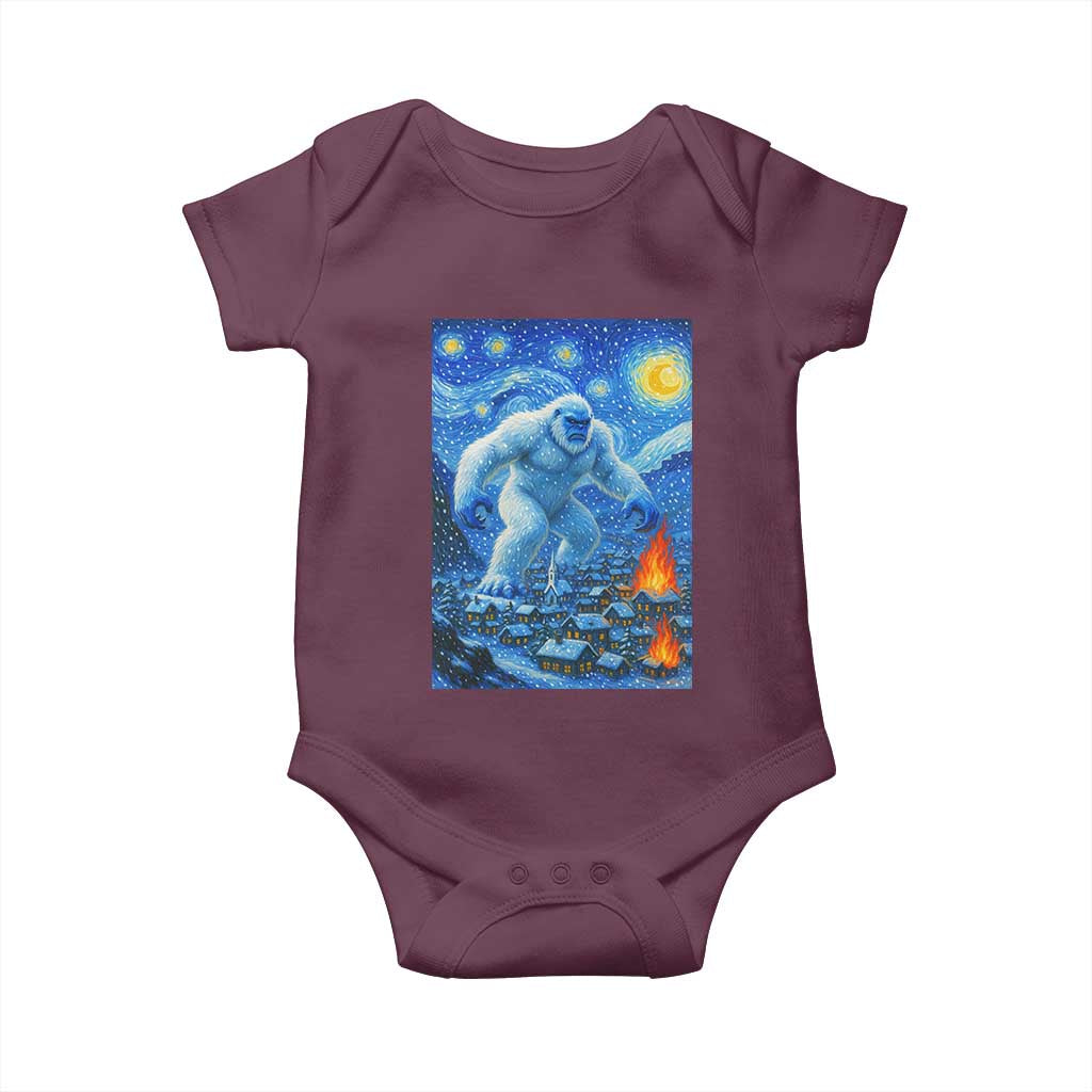 Yeti Cryptid Christmas Baby Onesie Winter Monster Starry Night Xmas - Wonder Print Shop