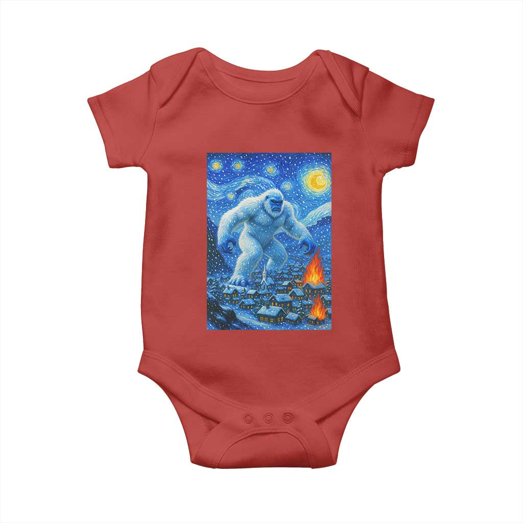 Yeti Cryptid Christmas Baby Onesie Winter Monster Starry Night Xmas - Wonder Print Shop