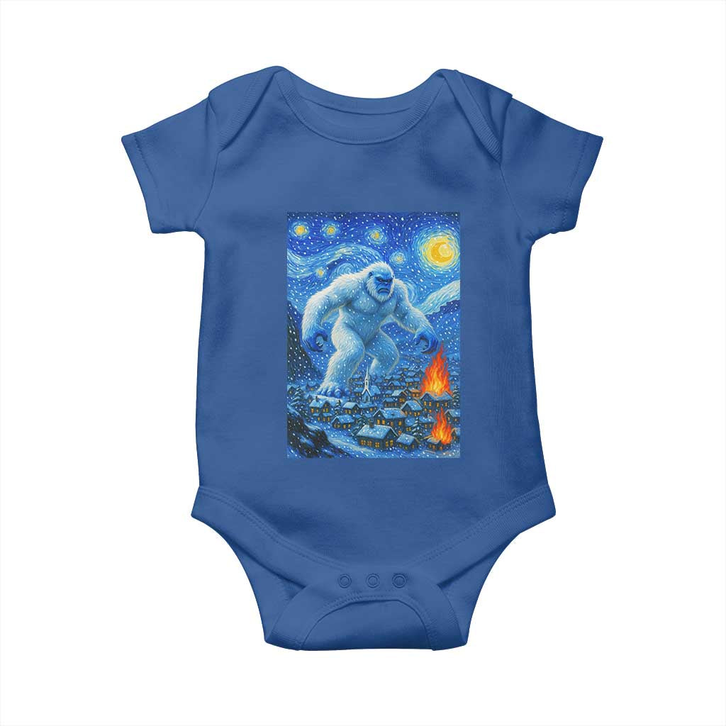 Yeti Cryptid Christmas Baby Onesie Winter Monster Starry Night Xmas - Wonder Print Shop