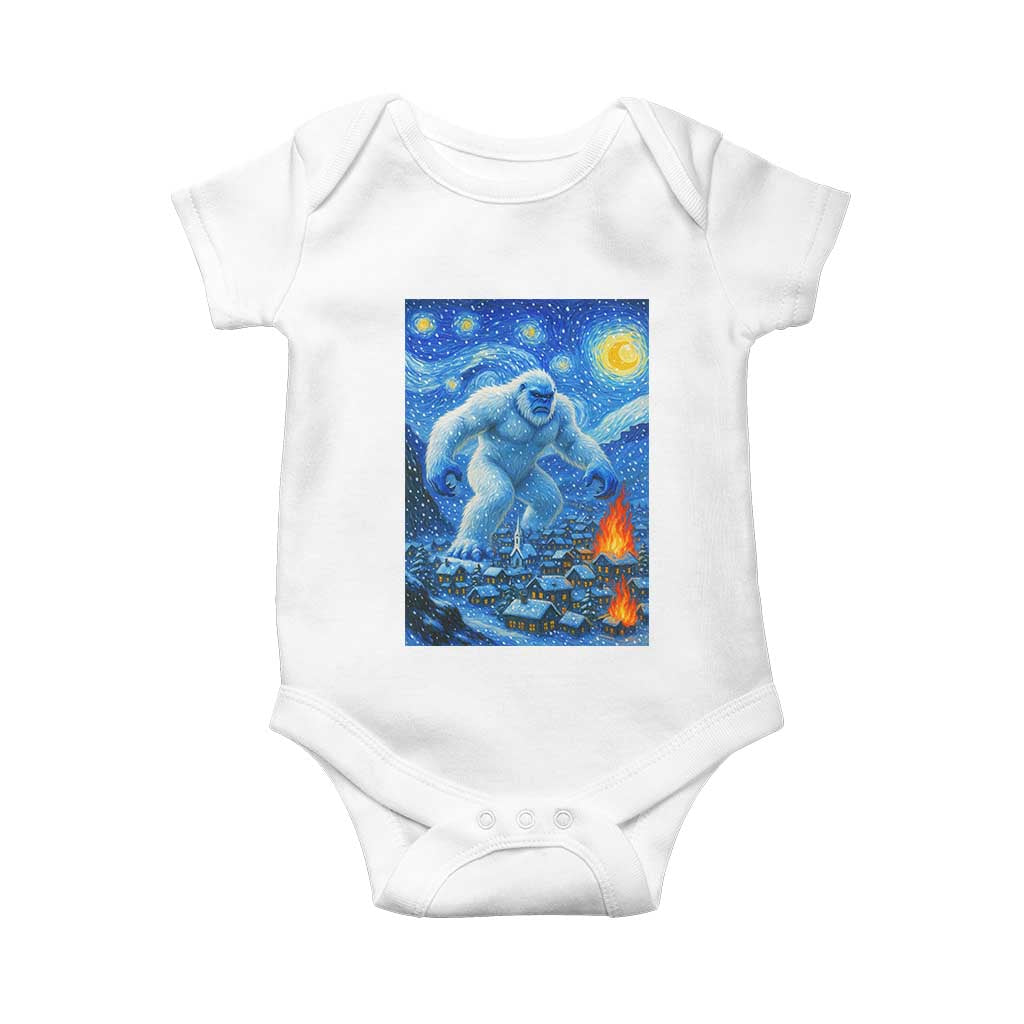 Yeti Cryptid Christmas Baby Onesie Winter Monster Starry Night Xmas - Wonder Print Shop