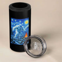 Yeti Cryptid Christmas 4 in 1 Can Cooler Tumbler Winter Monster Starry Night Xmas - Wonder Print Shop