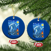 Yeti Cryptid Xmas Ceramic Ornament Winter Monster Starry Night Xmas - Wonder Print Shop