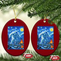 Yeti Cryptid Xmas Ceramic Ornament Winter Monster Starry Night Xmas - Wonder Print Shop