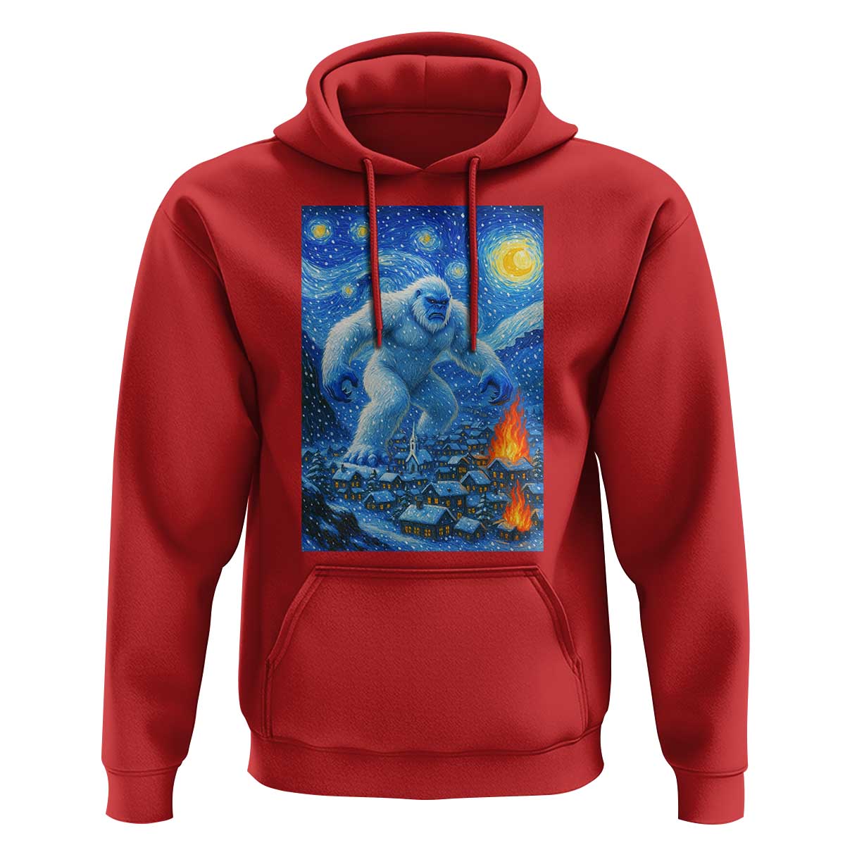 Yeti Cryptid Christmas Hoodie Winter Monster Starry Night Xmas - Wonder Print Shop