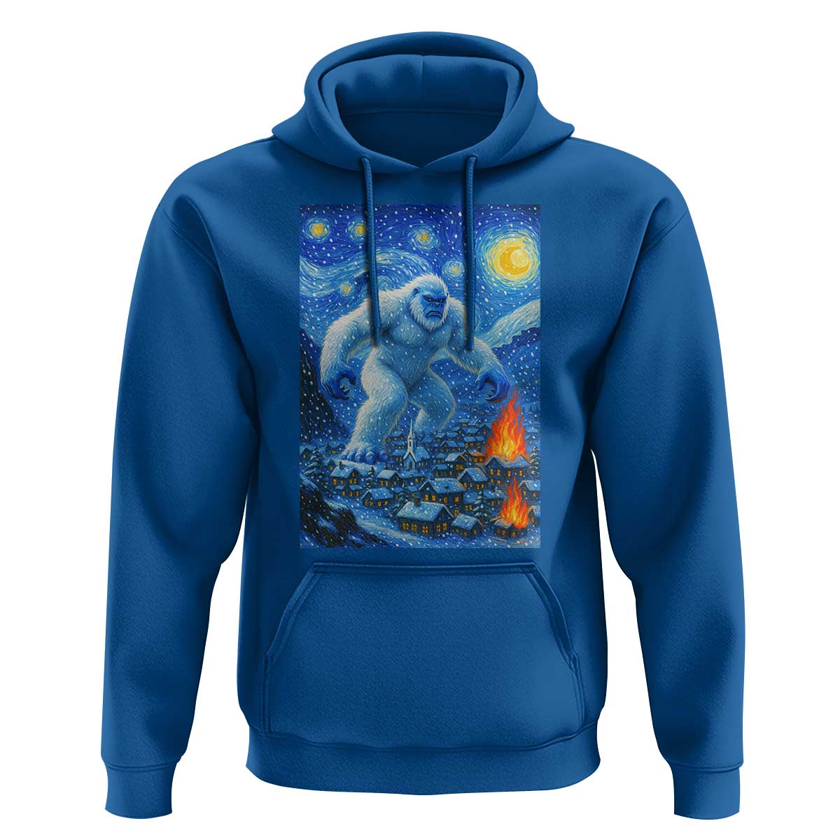 Yeti Cryptid Christmas Hoodie Winter Monster Starry Night Xmas - Wonder Print Shop